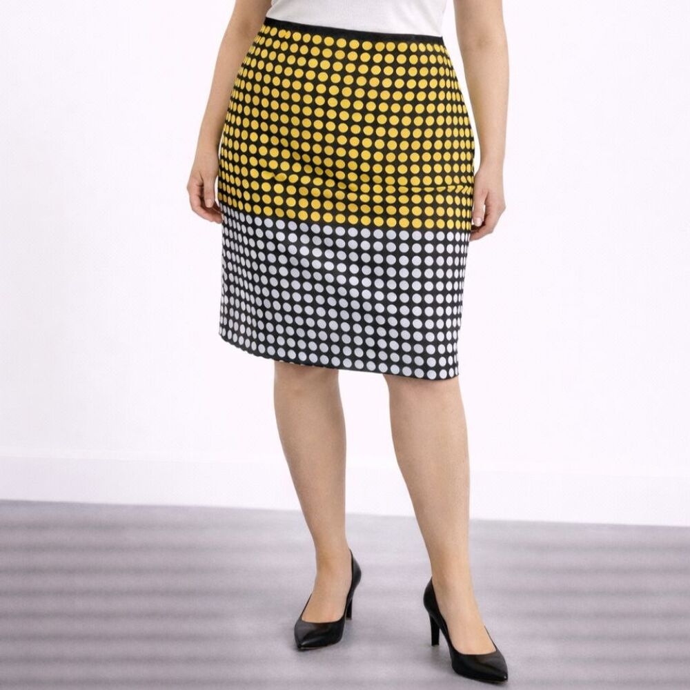 Eloquii Color Block Polka-dot Elastic Waist Pencil Skirt 20
